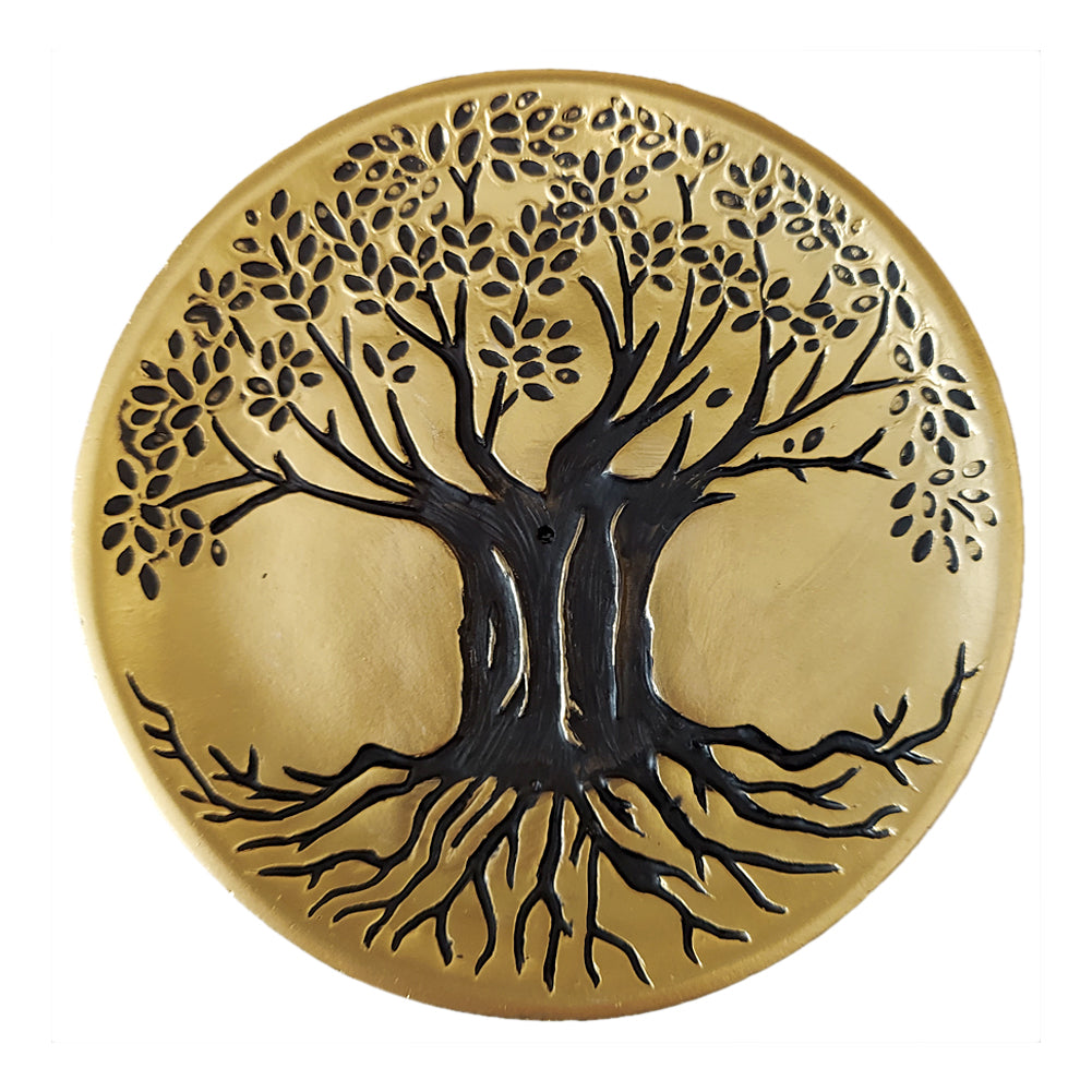 Tree of Life Metal Incense Holder 5"