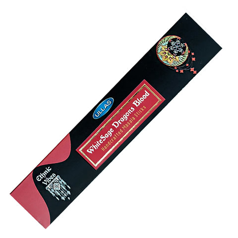 Ullas Ethnic Vibes White Sage & Dragons Blood Incense Sticks