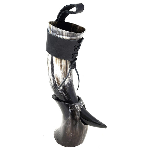 Authentic Medieval Viking Drinking Horn 24oz with Stand