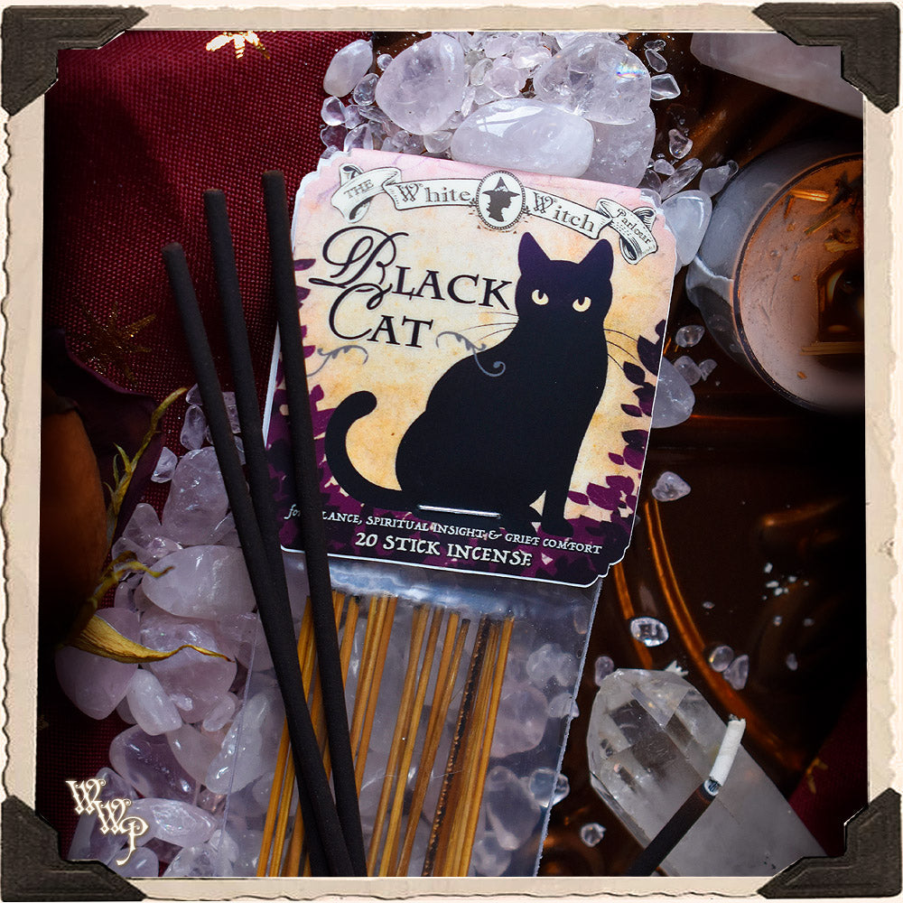 BLACK CAT INCENSE 20 Stick Pack. For Balance, Spiritual Guidance & Grief Comfort.