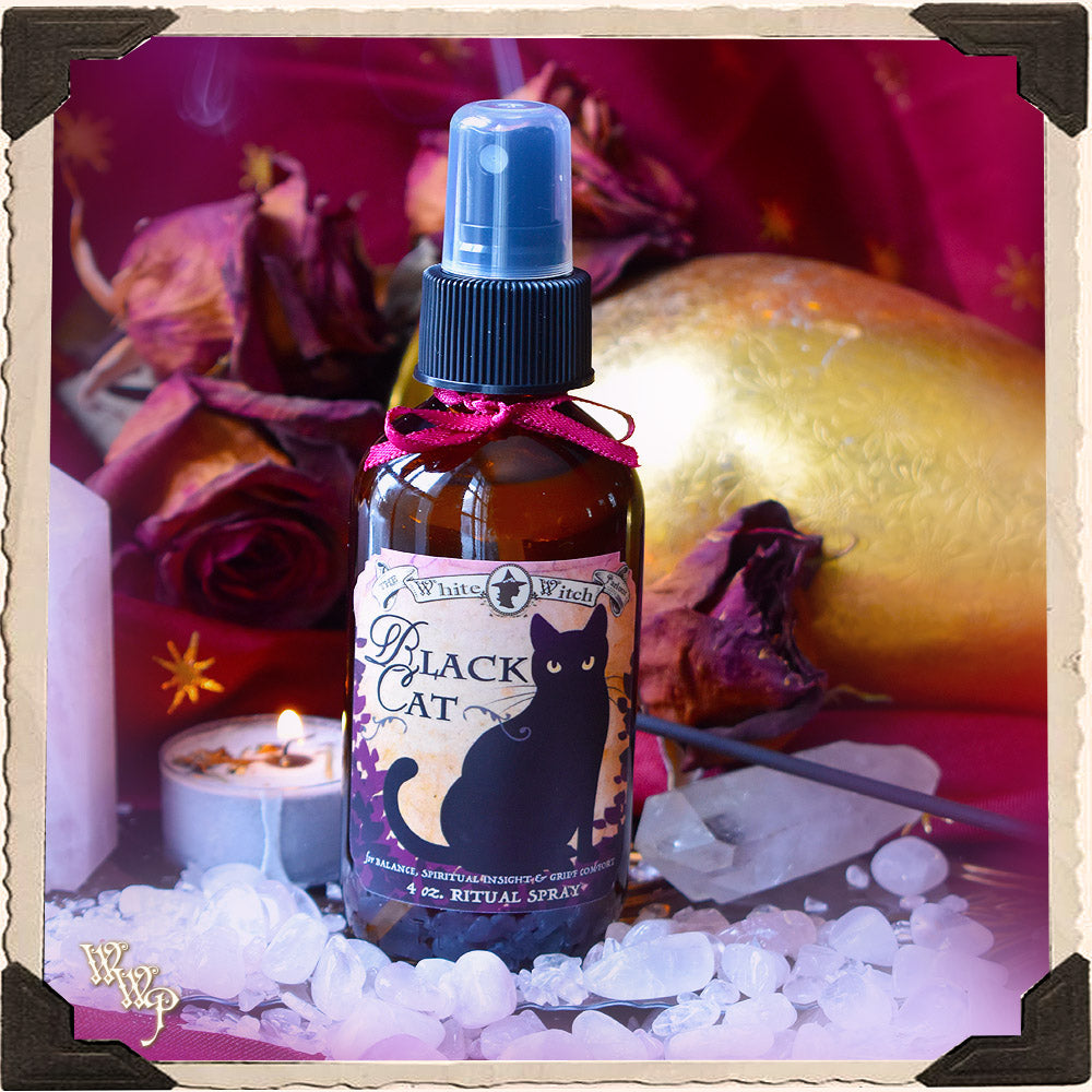 BLACK CAT RITUAL SPRAY. 4oz. For Balance, Spiritual Guidance & Grief Comfort.