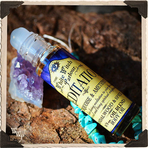 MEDITATION Elixir 1/3oz. Body Oil Rollon. For Wisdom, Peace & Spiritual Enlightenment.