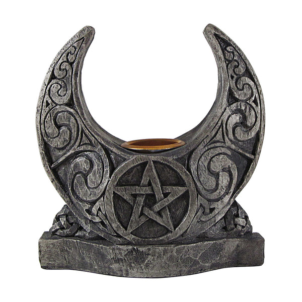 Pentacle Moon Candle Holder
