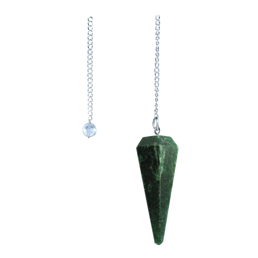 6 sided Pendulum - Dark Green Agate