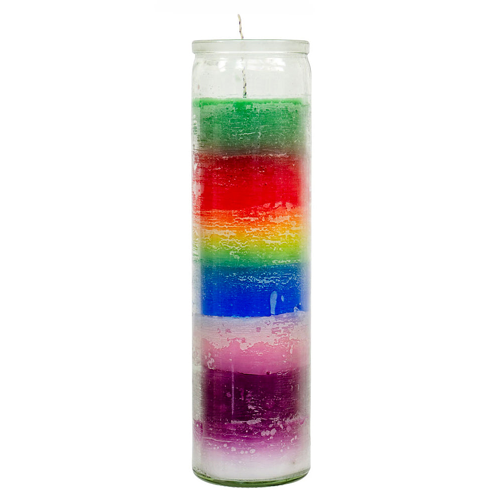 7 Day Multicolor Glass Prayer Candle