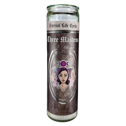 7 Day Glass Ritual Candle - Three Maidens - Benzoin