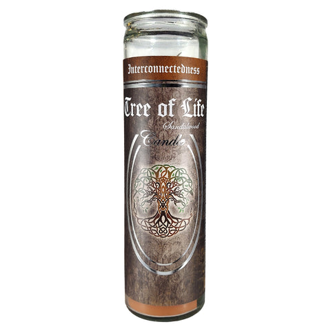 7 Day Glass Ritual Candle - Tree of Life - Sandalwood
