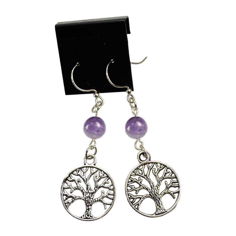 Amethyst Tree of Life Earrings