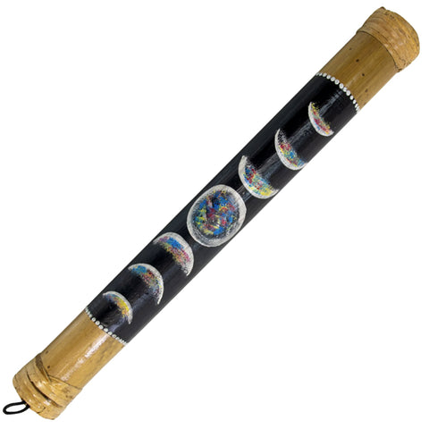 Bamboo Painted Rainstick - Moon Phases - Small