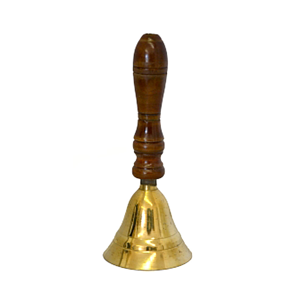 Brass Bell with Wooden Handle 5 1/2"