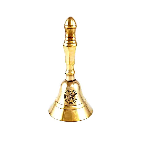 Brass Pentacle Altar Bell 5"