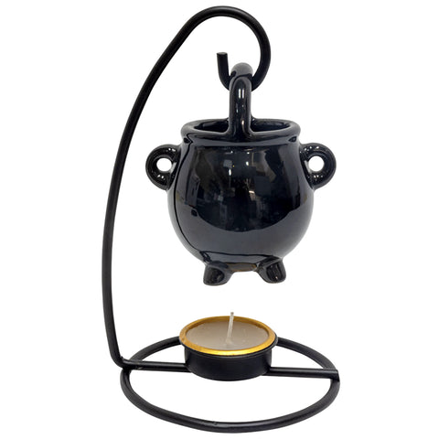 Hanging Cauldron Ceramic Oil Burner w/ Stand