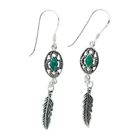 Concho Native Earrings with Turquoise