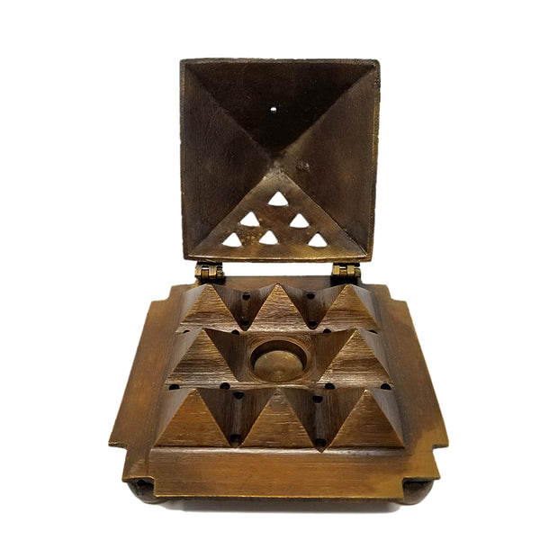 Solid Brass Egyption 9 Pyramid Cone Burner
