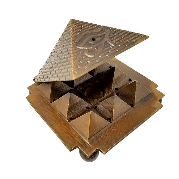 Solid Brass Egyption 9 Pyramid Cone Burner