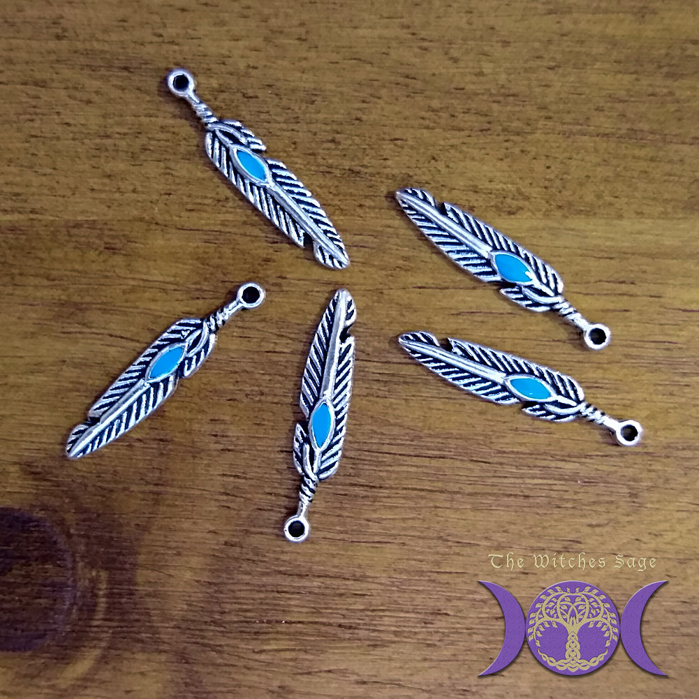Feather with bead Charm
