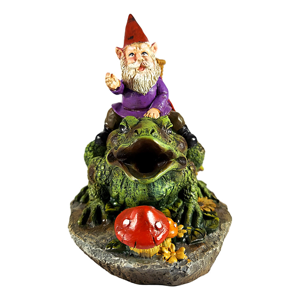 Gnome Riding Toad Backflow Incense Burner – The Witches Sage LLC