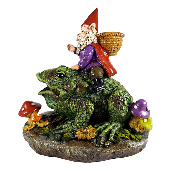 Gnome Riding Toad Backflow Incense Burner – The Witches Sage LLC