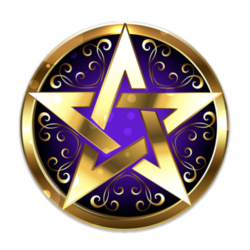 Golden Pentagram Sticker 4"