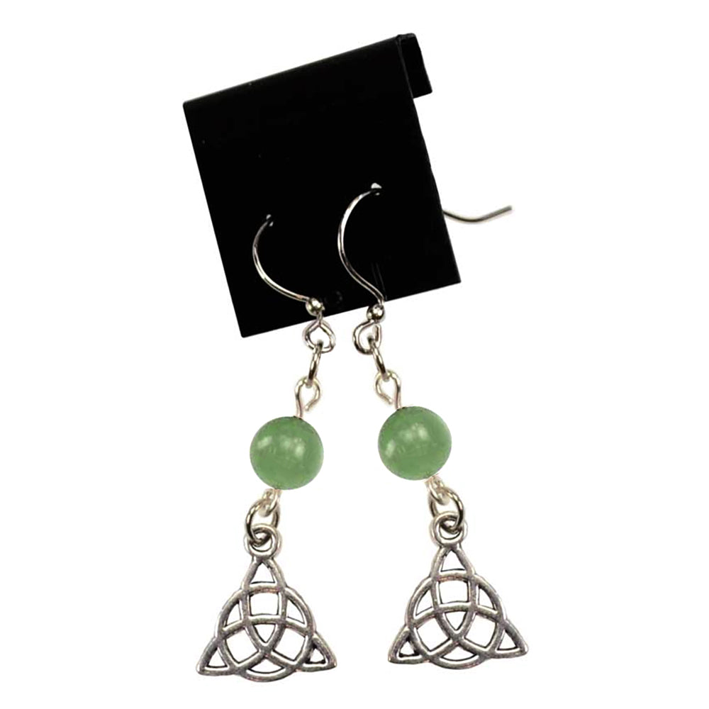 Green Aventurine Triquetra Earrings