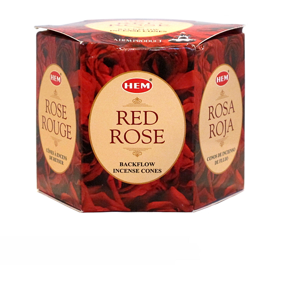 Hem Red Rose Backflow Incense Cones