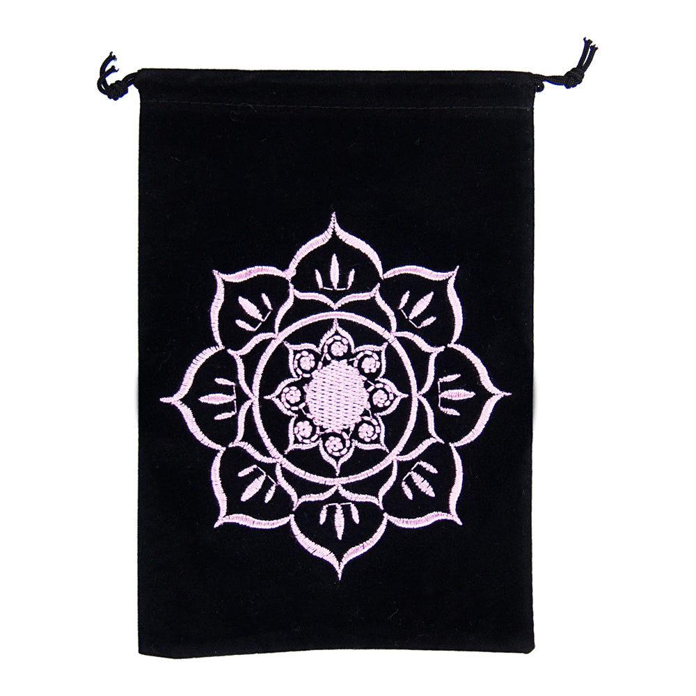 Lotus Black Velvet Embroidered Bag