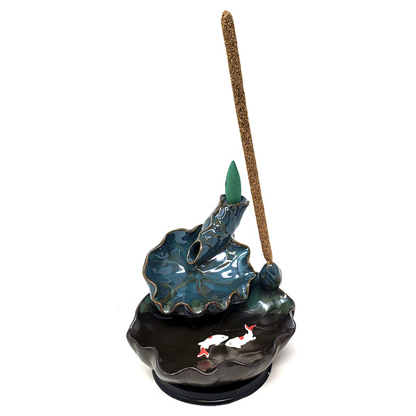Lotus Ceramic Backflow Cone & Stick Incense Burner