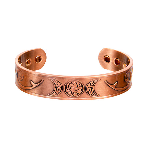 Magnetic Copper Bracelet - Triple Moon - Antique Copper