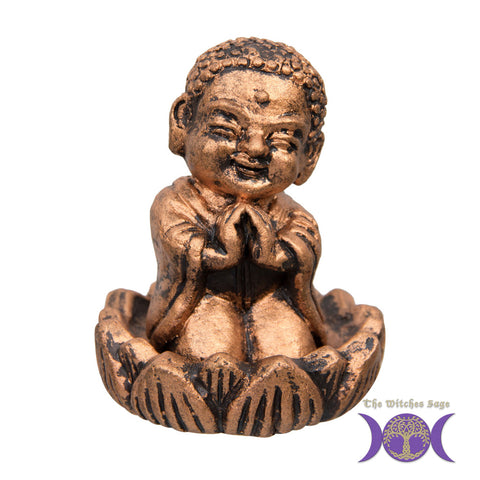Monk Antique Copper Clay Incense Holder