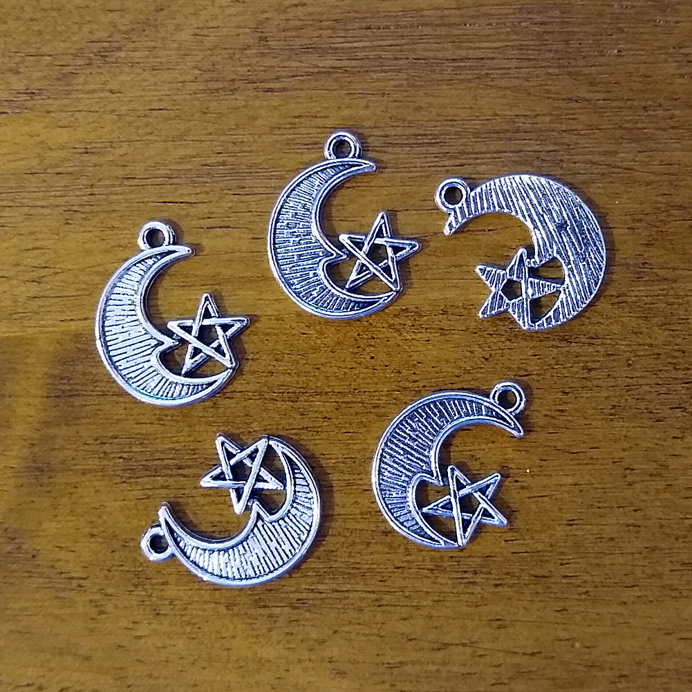Moon with Pentagram Charm