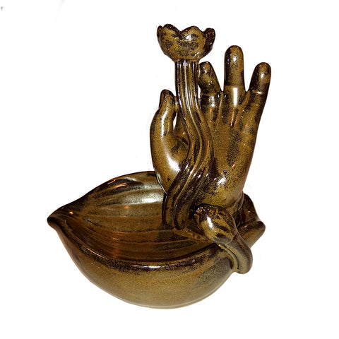 Mudra Hand Ceramic Backflow Incense Burner