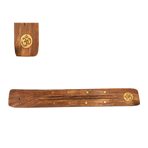 Om Wood Incense Boat Burner