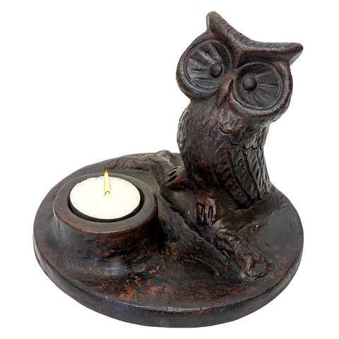 Owl Terracotta T-Light Holder