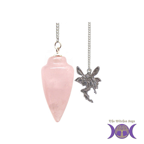Fairy Curved Rose Quartz Pendulum