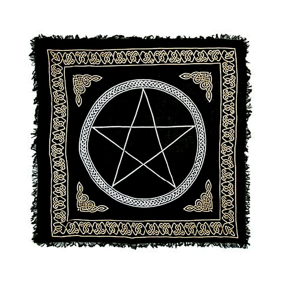 Pentacle Gold and Silver Altar Cloth 36" x 36"