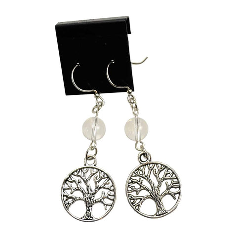 Quartz Tree of Life Earrings