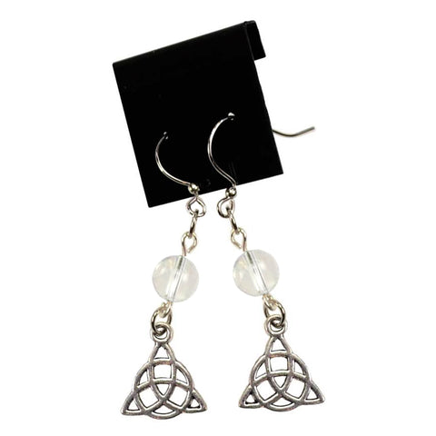 Quartz Triquetra Earrings