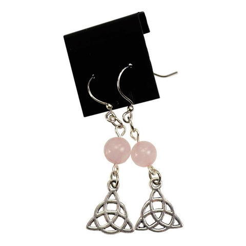 Rose Quartz Triquetra Earrings