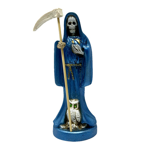 Santa Muerte Statue 6" - Blue