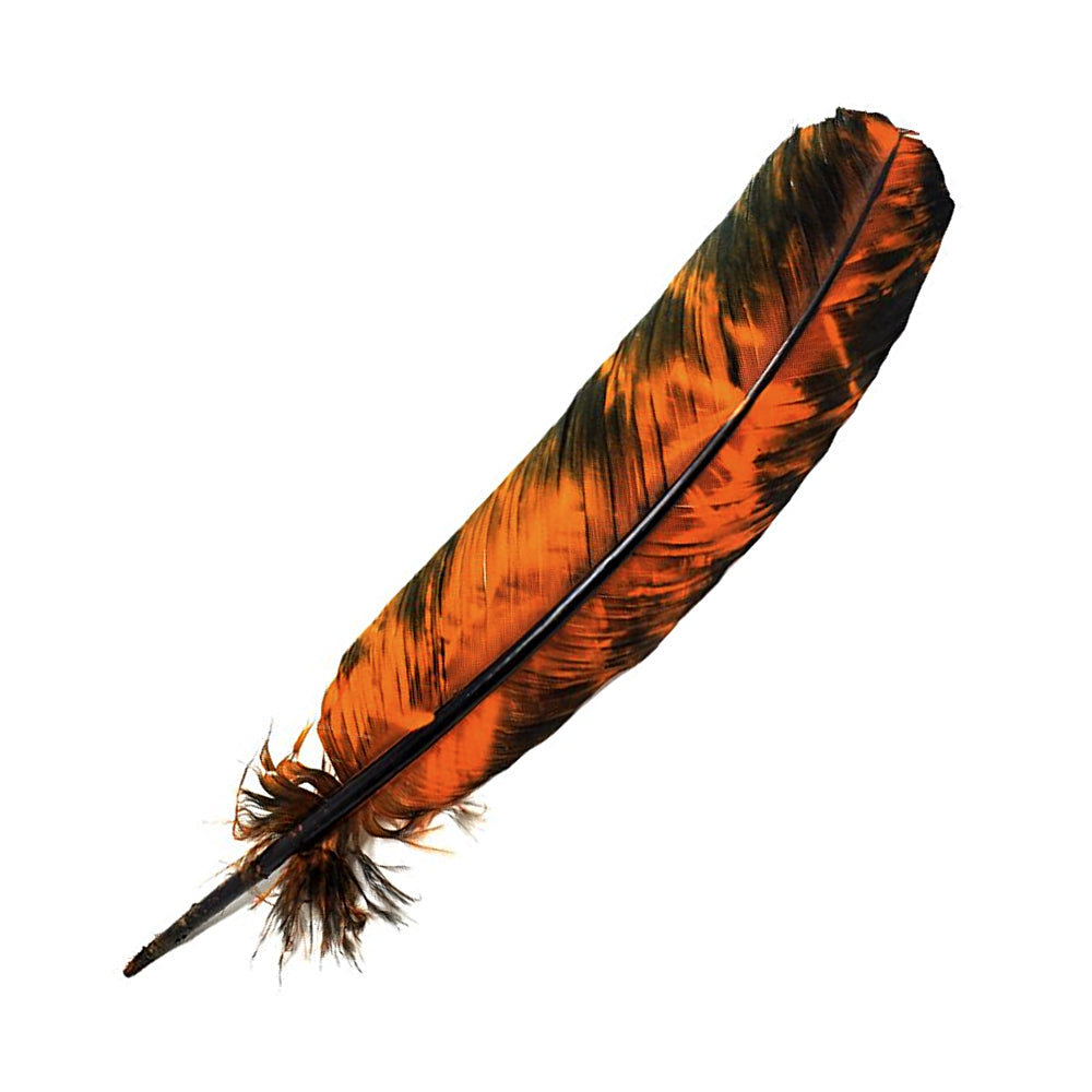 Smokey Orange Feather 10-12"