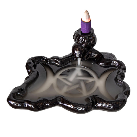 Triple Moon Ceramic Backflow Incense Burner