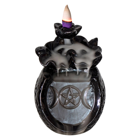 Triple Moon Waterfall Ceramic Backflow Incense Burner