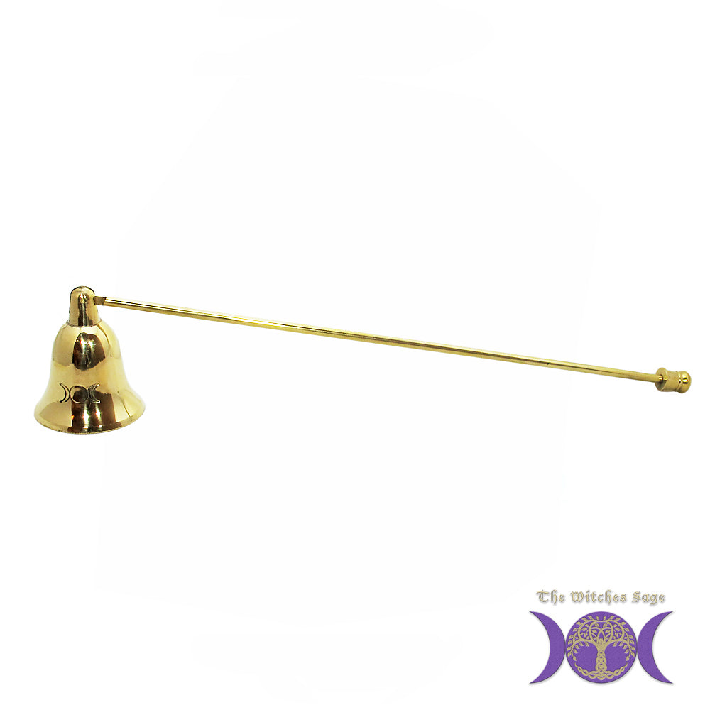 Triple Moon Brass Candle Snuffer 11"
