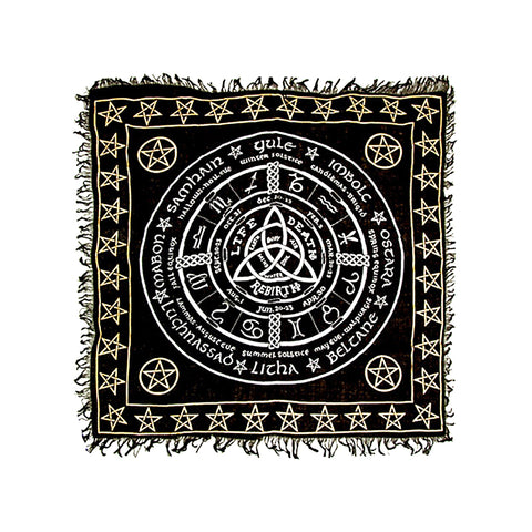Triquetra Pentacle in Gold & Silver Altar Cloth 36" x 36"