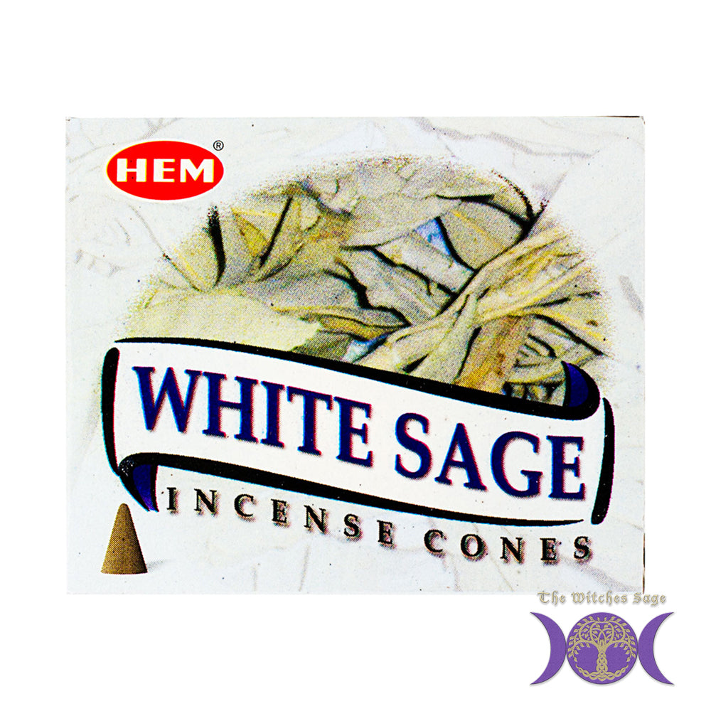 HEM White Sage Incense Cones – Choose 30, 60, 100, Or 120 – Free Shipping