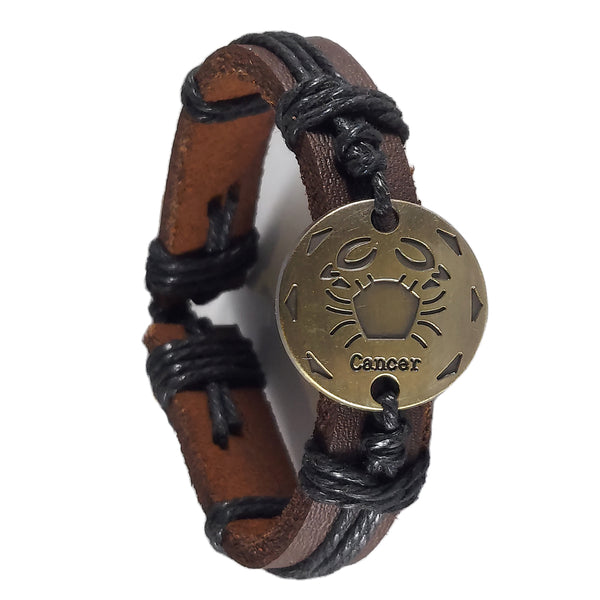 Leather Bracelets with Zodiac Signs