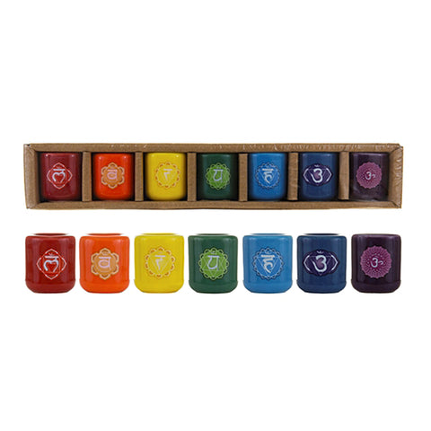 Ceramic Chime Candle Holder - Chakra (Set of 7)